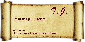 Traurig Judit névjegykártya